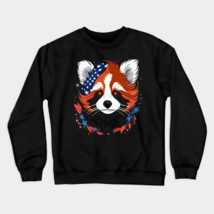 Patriotic Red Panda Crewneck Sweatshirt